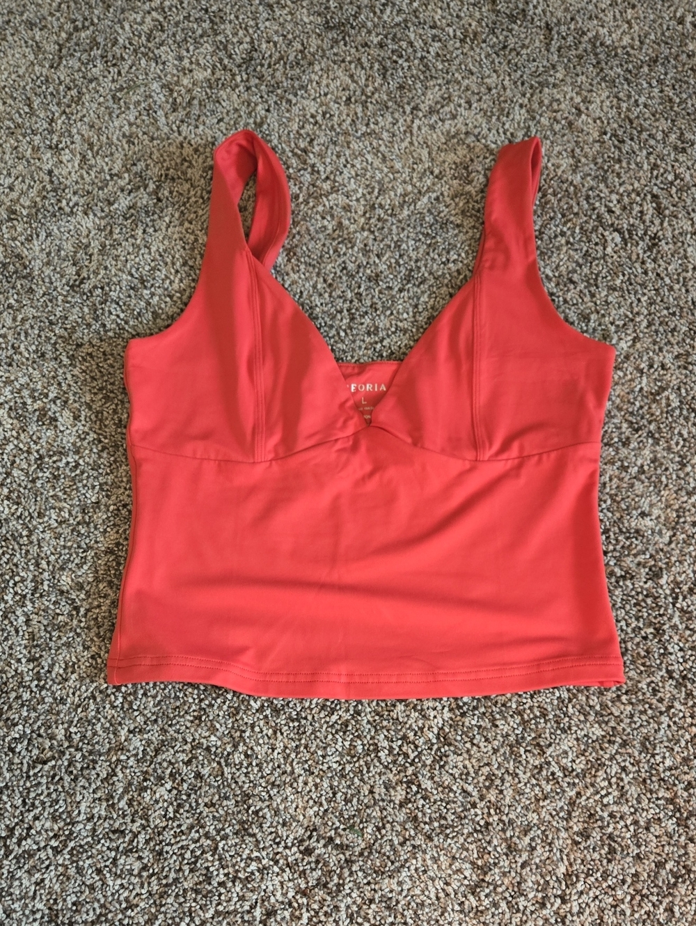 ReoRia Coral Red Sleeveless Crop Top